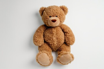 Fototapeta premium Bear toy isolated on white background with copy space.