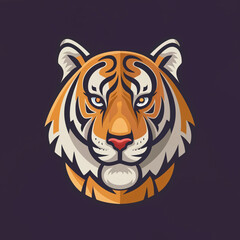 Flat logo illustration of Siberian Tiger