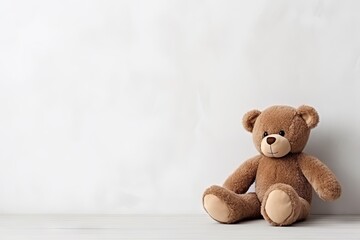 Bear toy isolated on white background with copy space.