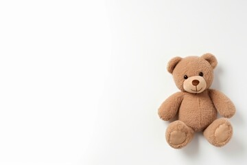 Obraz premium Bear toy isolated on white background with copy space.