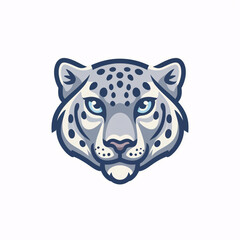 Flat logo illustration of Snow Leopard