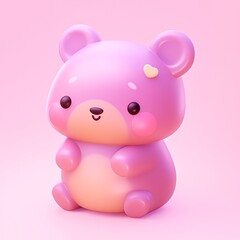 Obraz na płótnie Canvas Cute cartoon bear character on light background