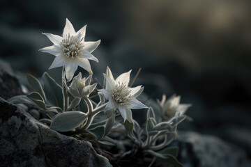 The Edelweiss in twilight shadows