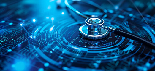 Stethoscope technology medicine background.