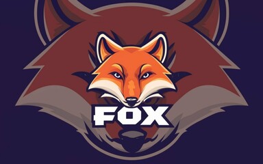 Obraz premium flat_vector_logo_of_animal_fox_3d_render_fas