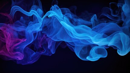 Fototapeta premium Color Particles in Blue Water Storm. Shiny Smoke and Glitter Fluid Create Abstract Ink Texture