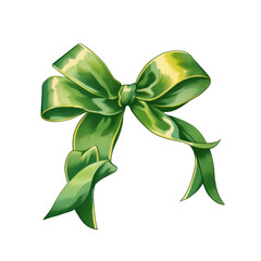 green ribbon bow