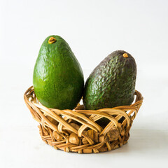 Avocado on white background isolated