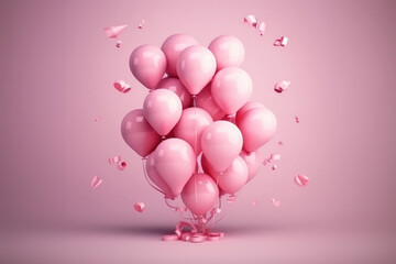 Valentine's day love concept Minimal love concept. Valentine's Day or wedding party decoration. Metallic balloon.background