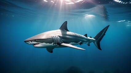 Fototapeta premium shark in the sea ai generated
