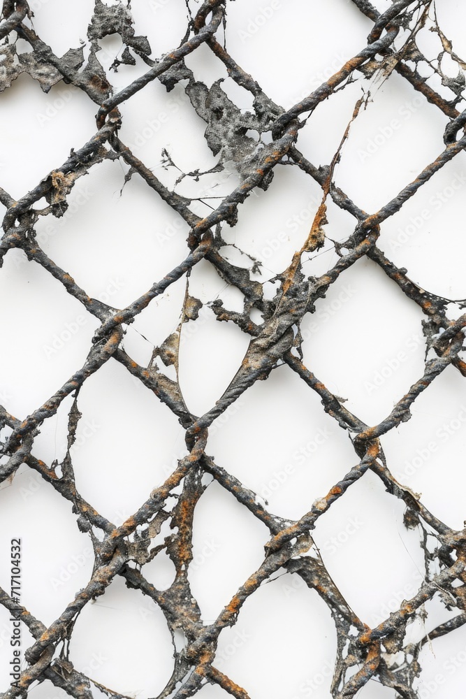 Poster A close up view of a chain link fence. This image can be used to represent security, boundaries, or enclosure.