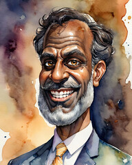 Caricature of a Terrible Boss - Athletic Middle Eastern Male with Dark Skin Undermining Authority Gen AI