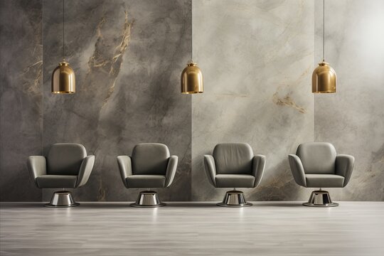 Contemporary luxury lounge chair for relaxing interior design or beauty salon mockup