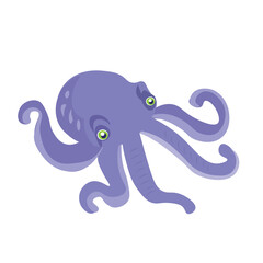 Octopus. Flat vector illustration. Elements suitable for animation. 