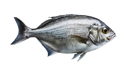 Raw fresh fish sea bream on transparent or white background,  png
