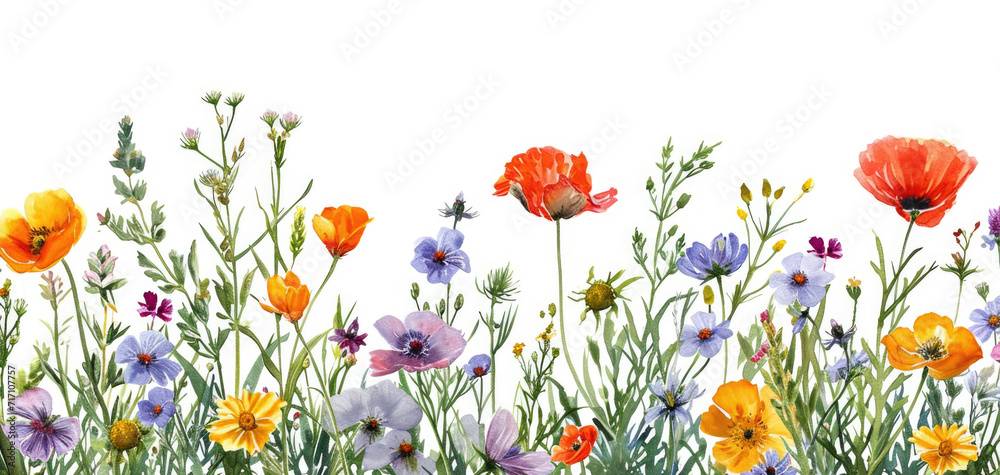 Poster a painting of a bunch of flowers on a white background. suitable for various uses