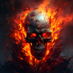 skull in fire