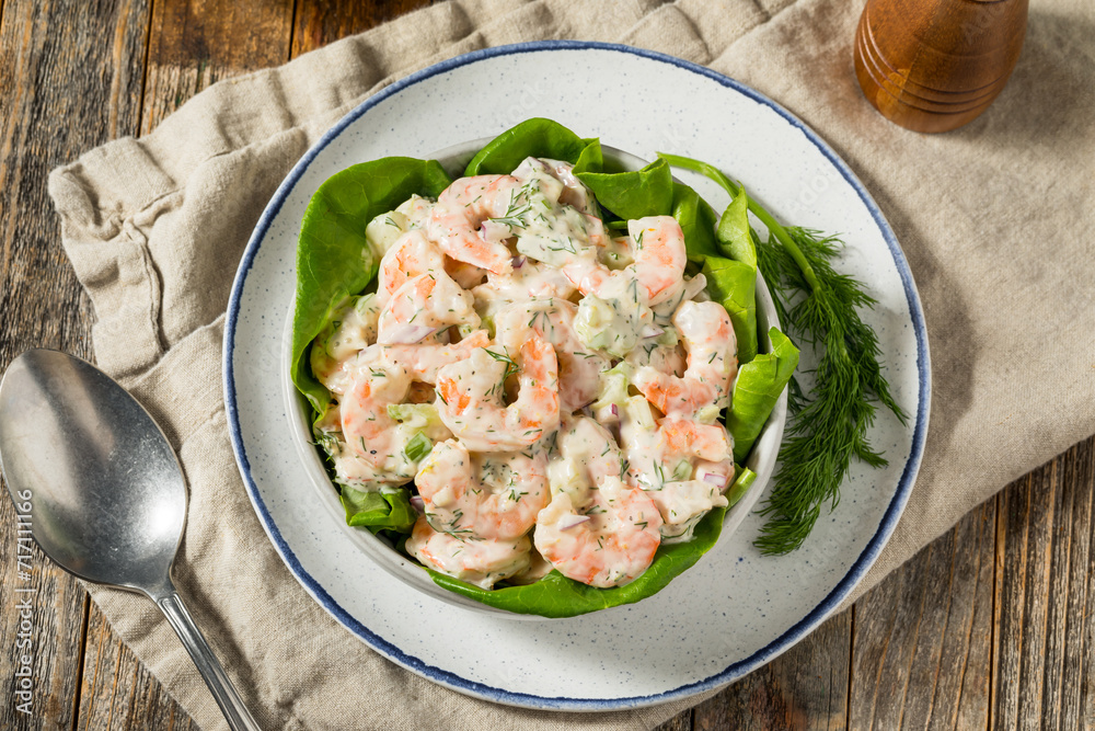 Wall mural creamy homemade shrimp salad