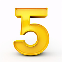 number 5 isolated on a white background