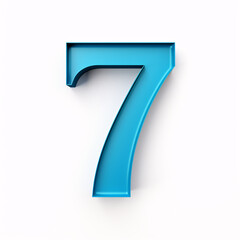 number 7 isolated on a white background
