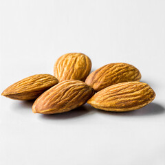 Almonds on white background isolated
