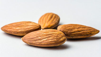 Almonds on white background isolated