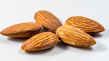 Almonds on white background isolated