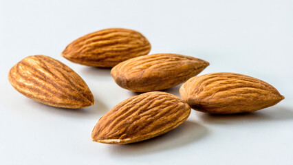 Almonds on white background isolated