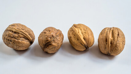 Walnuts on white background isolated