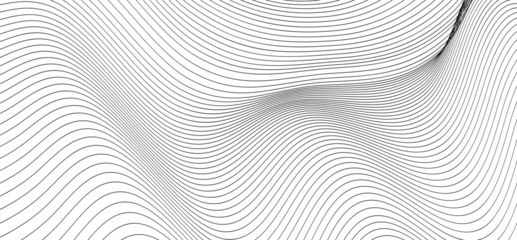 Tuinposter futuristic Line stripe pattern on white Wavy background. abstract modern background futuristic graphic energy sound waves technology concept design © BG DSgin
