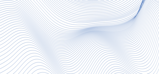 Fotobehang abstract blue wave background. Blue minimal round lines abstract background. Thin line wavy abstract vector background. Curve wave seamless pattern. Line art striped graphic template © BG DSgin