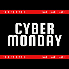Cyber monday sale on black background