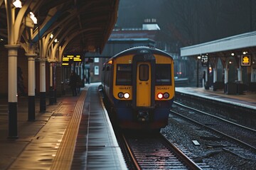 Naklejka premium railway station,train travelling concept