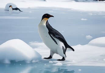 Obraz premium penguin on ice