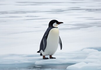 Fototapeta premium penguin on ice
