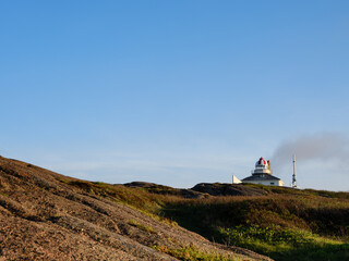 Fototapeta na wymiar The old and now closed Cape Spear Lighthouse on Canada's most easterly point in Newfoundland