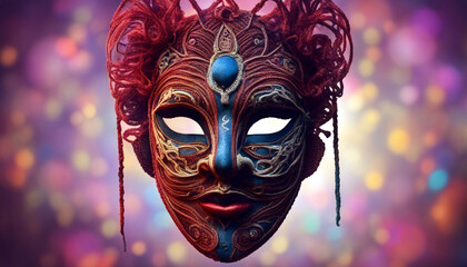 Karneval Maske. Traditionell und geheimnisvoll. Hintergrund Glimmer Bokeh.