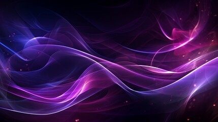 Vivid violet and neon yellow ribbons swirling brilliant