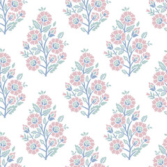floral block print flower pattern print repeat vector file
