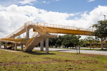 Fototapeta na wymiar Newly constructed Elevated Pedestrian Walkway in Northwest Brasilia
