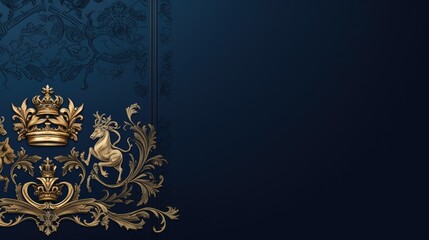 Obraz premium a blue background with a royal-style design, showcasing a website for a gold agency, the regal essence with intricate details and design elements that convey sophistication.