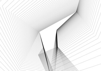 architecture building linear vector 3d illustration 