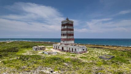 Drone shot of a Lighthouse in Mozambique Africa