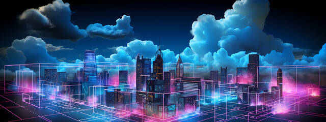Neon Cloud Nexus: Illuminating the Digital Skyline