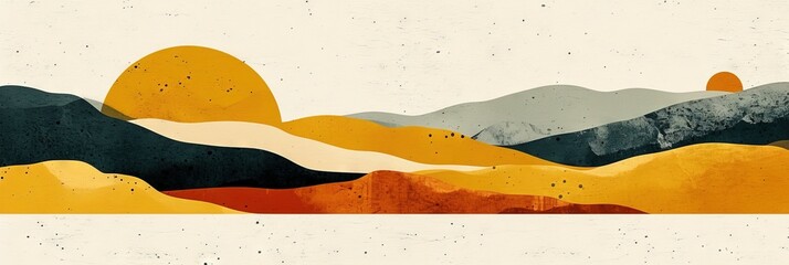 Obraz premium A yellow and white poster with vibrant brushstrokes of golden hues dance across the canvas, evoking the joyful and carefree spirit of a child's abstract painting.