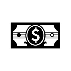  dollar, dollar bill, banknote, money - vector icon