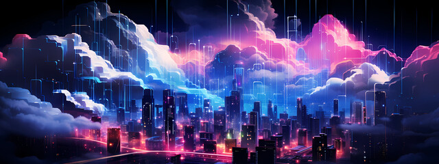Neon Cloud Nexus: Illuminating the Digital Skyline
