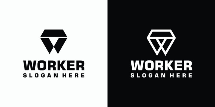 Abstract shirt collar and tie vector logo design.