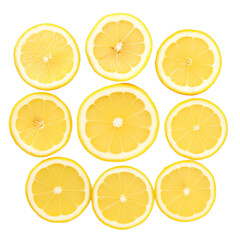 Set of Lemons on transparent background, isolated, png