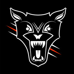 Wolf head Vector illustration. Wolf Vintage Logo Stock